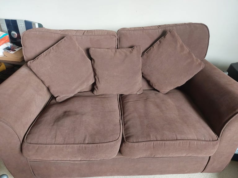 Brown two seater sofa 