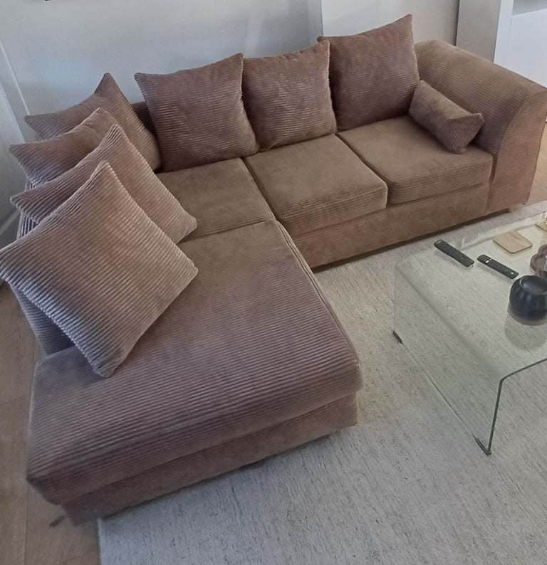 Corner sofa in camel colour, from clean smoke free home