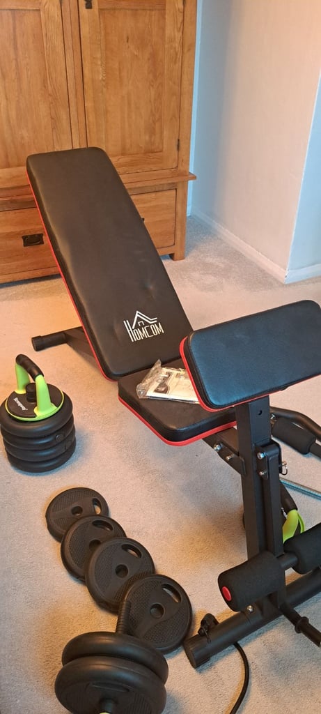 image for Dumbell bench and weights 