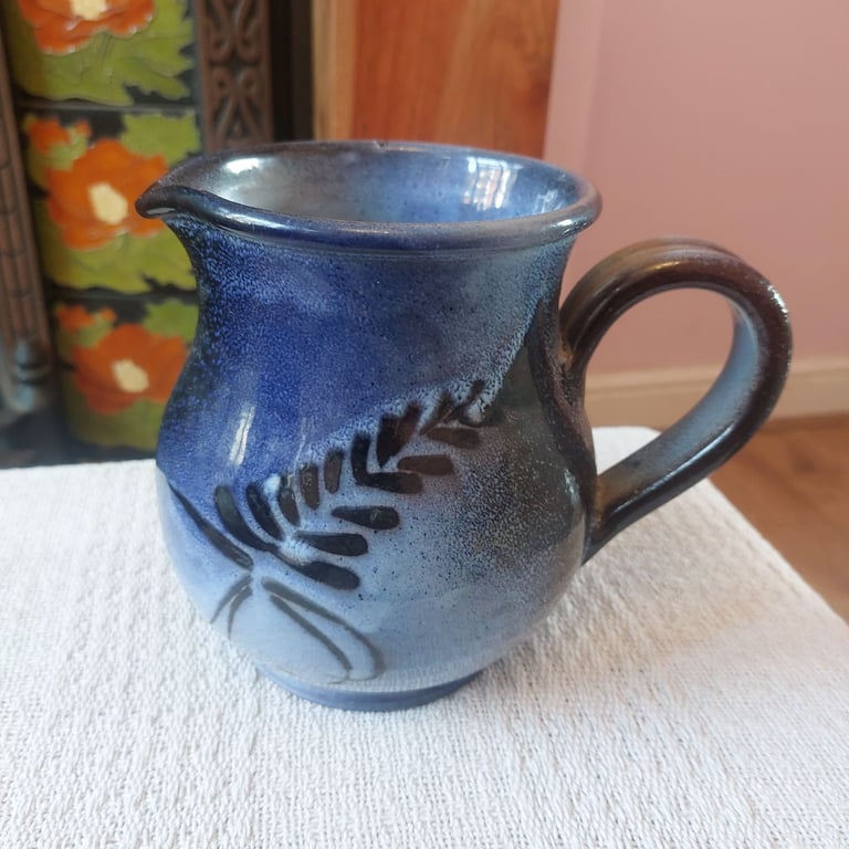 Dark Blue Studio Pottery Jug 