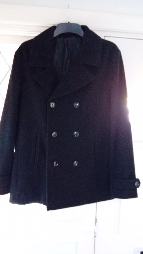 image for Black pea coat in size 44r
