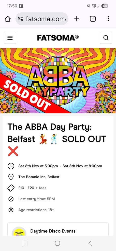 image for ABBA party - Botanic Inn 8 November 2025