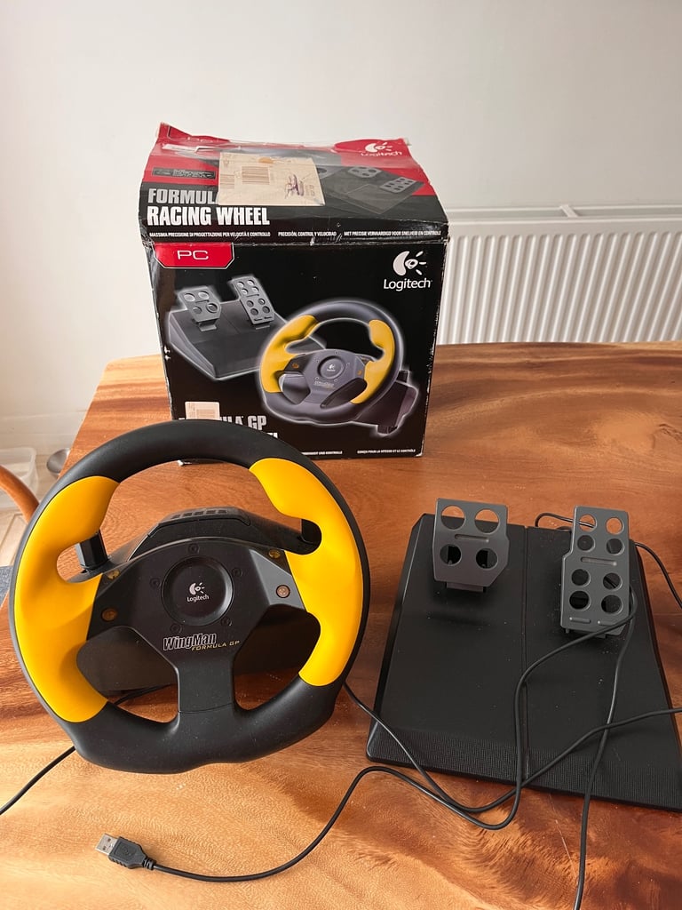 FREE Gaming steering wheel for PC Logitech Wingman Formula GP with pedals