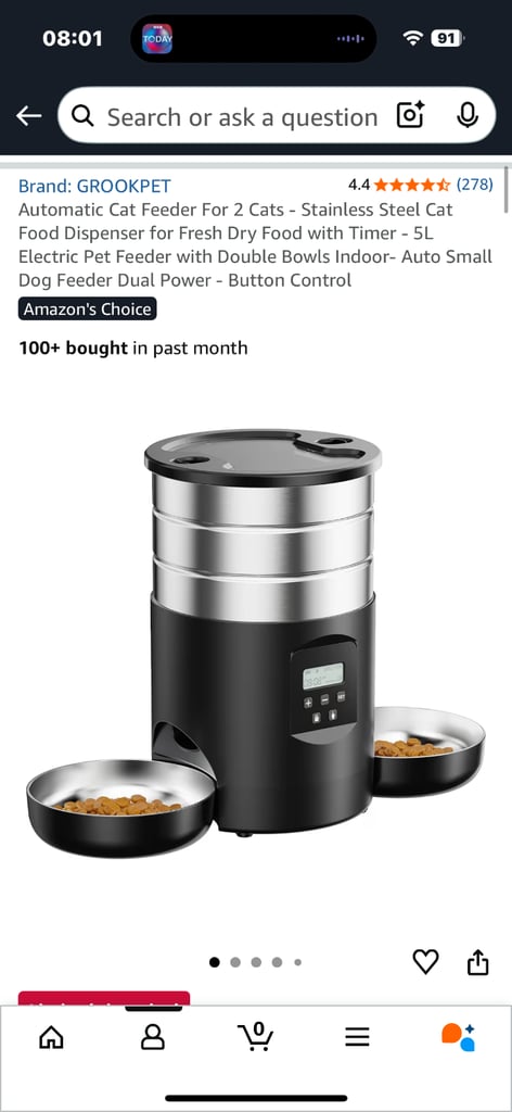 Automatic Pet Feeder for 2 cats  — Brand New