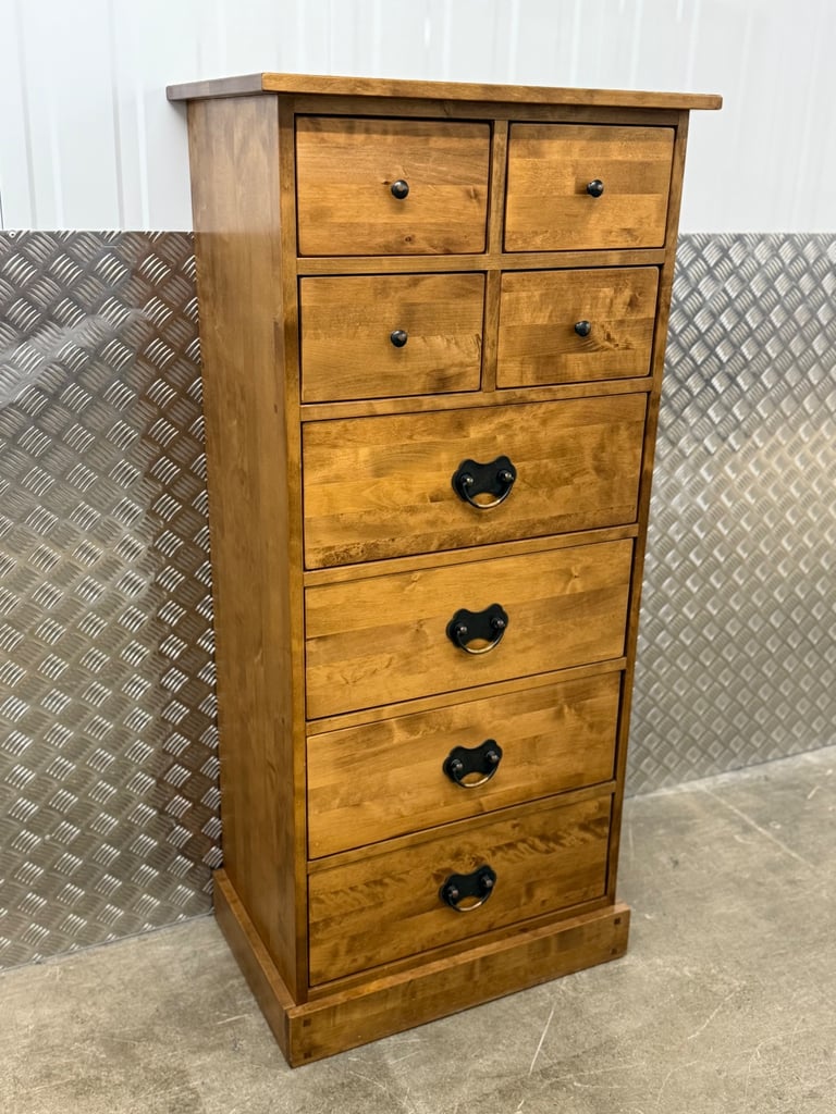 Laura Ashley Garrat Tallboy chest of drawers honey finish 