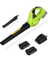 Cordless Leaf Blower Electric Handheld Blower with 2Pcs 20V Batteries 