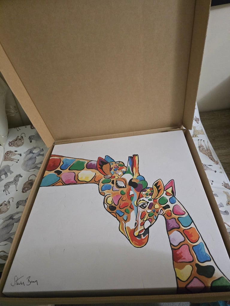 image for Steven Brown Isobel & Moira Mczoo giraffe canvas 