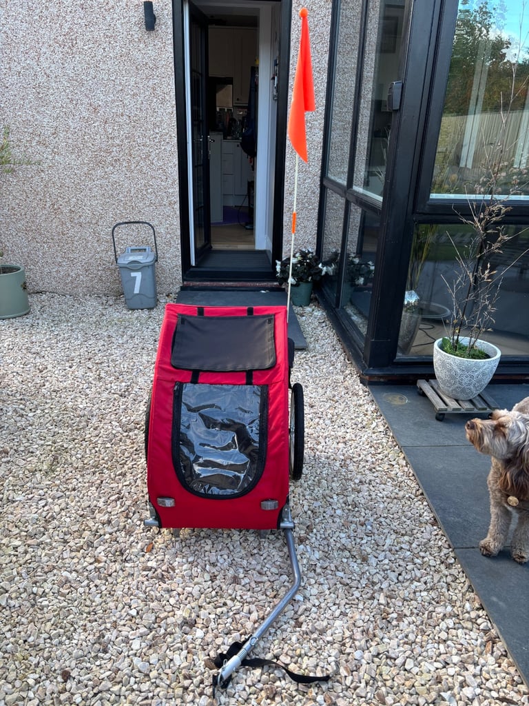 TRIXIE Pet Bike Trailer, Dog Bicycle Trailer, Foldable, Easy to Assemble