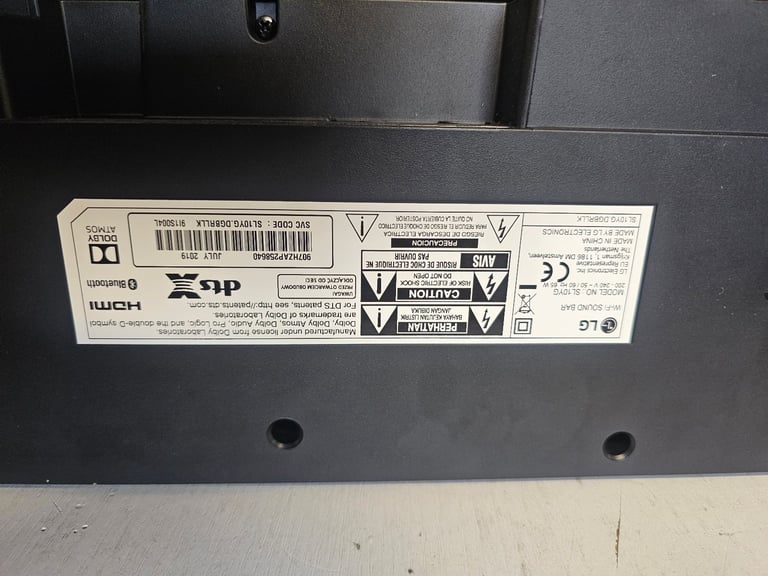 LG SL10YG Dolby Atmos & DTS:X 5.1.2 Soundbar + Wireless Subwoofer & Rear Speakers