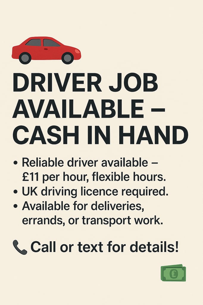 DRIVING JOB AVAILABLE 
