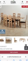 Oak furniture world extending dining table and 6 chairs 