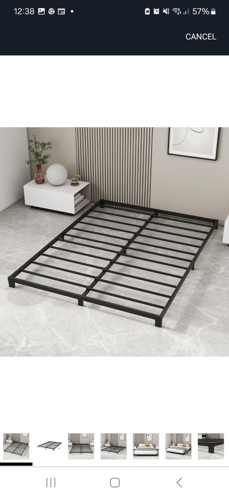 image for Sturdy Black Metal King Size, Lowrise  Bed Frame - Excellent Condition