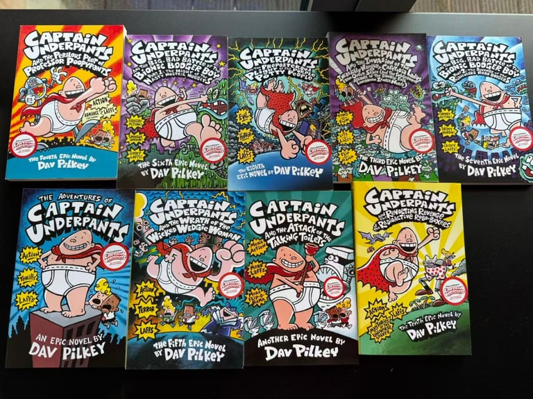 Captain Underpants 9-Book Bundle by Dav Pilkey