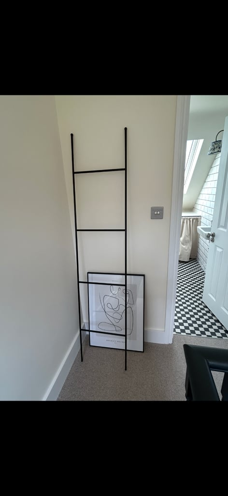 Study black metal ladder - like new