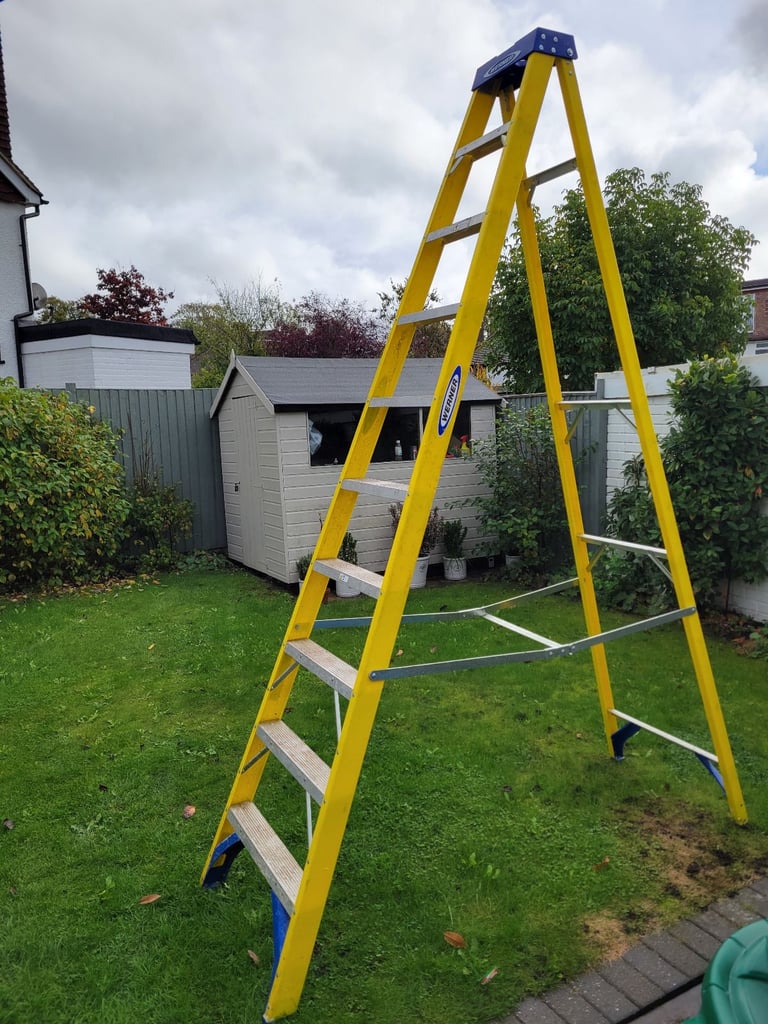 image for Werner Ladder / Fibreglass Swingback A Frame Step Ladder