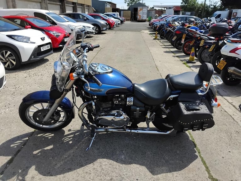 2007 57 TRIUMPH BONNEVILLE AMERICA 865 BLUE CLASSIC CUSTOM CRUISER PANNIERS