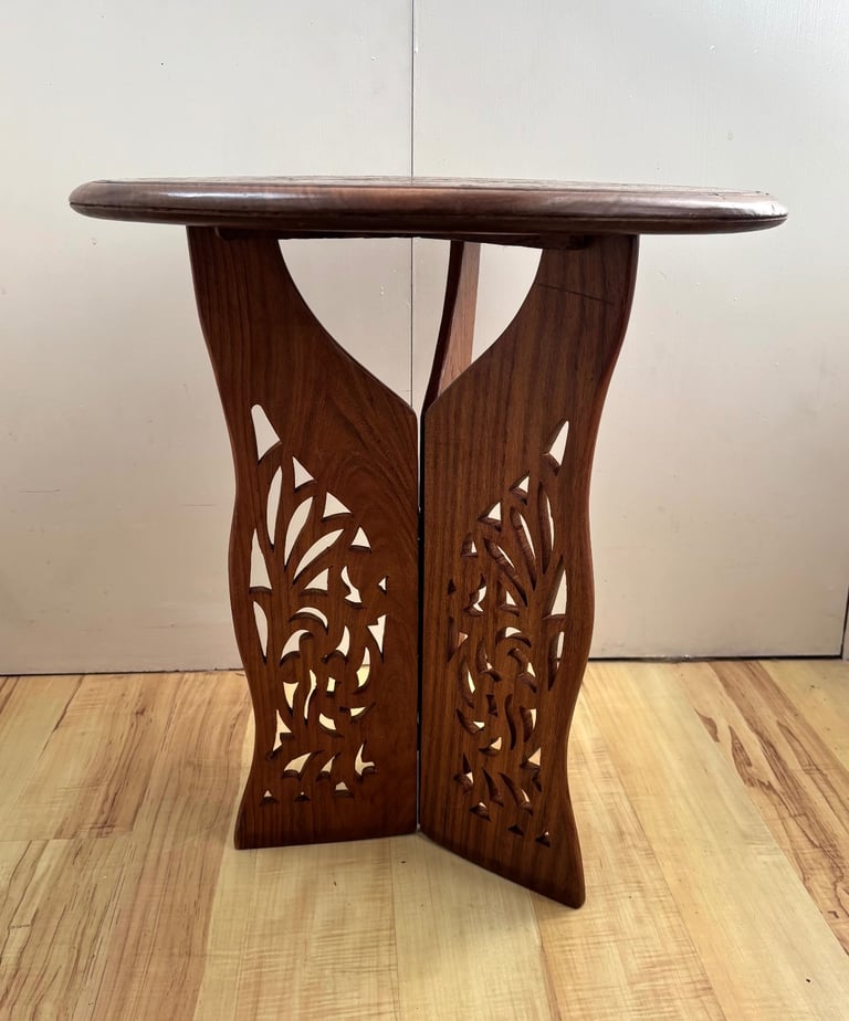 Anglo Indian Folding Carved Side Table Coffee Table