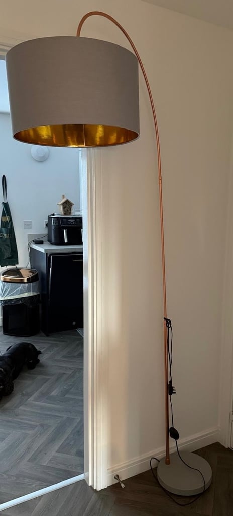 Grey and Rose Gold Floor Lamp