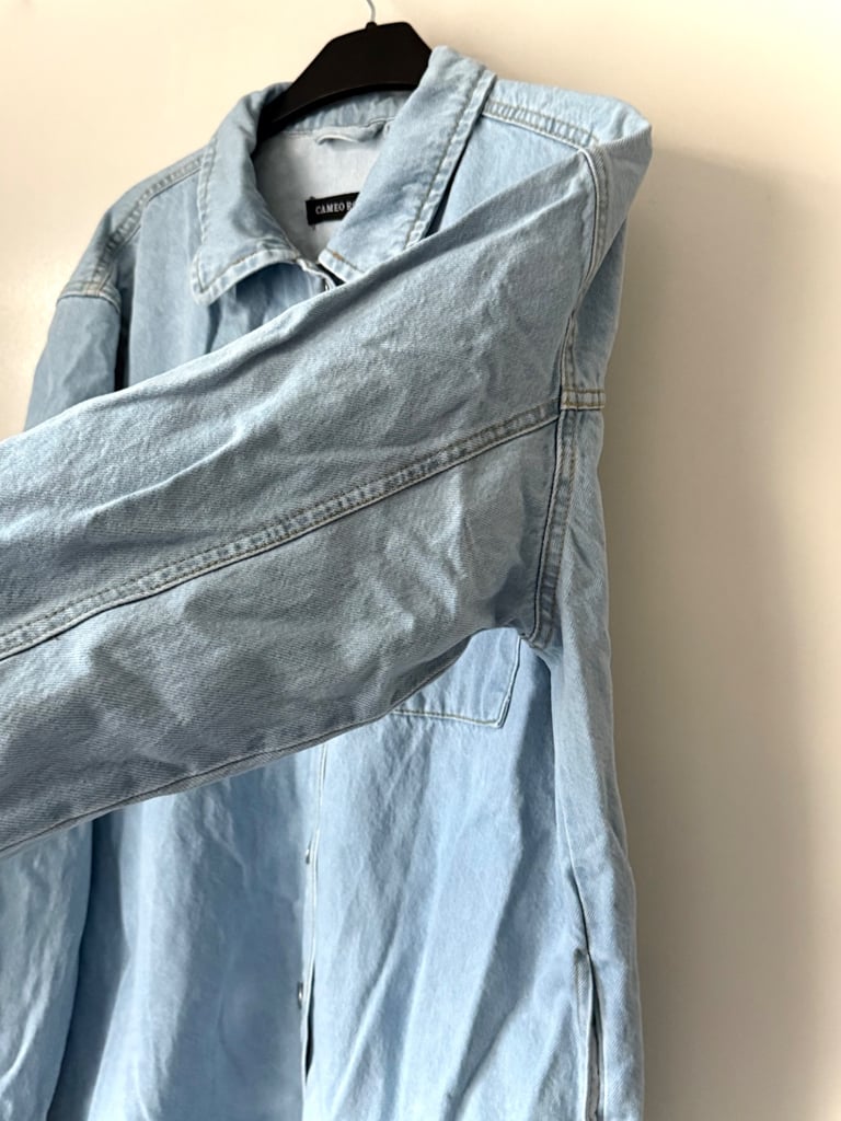 Cameo Rose oversized denim jacket, Large