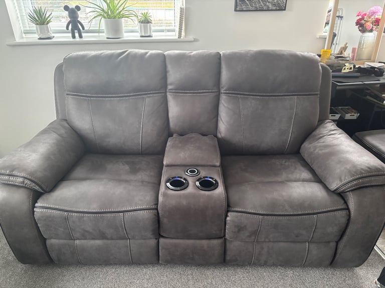 DFS New Vision 3 seater & 2 seater sofas with pouffe