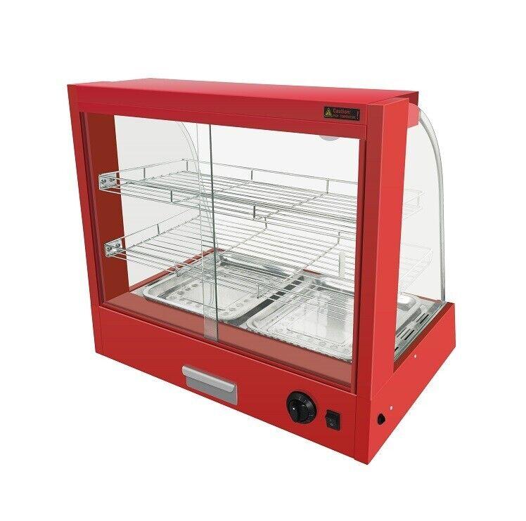 NEW RED COMMERCIAL PIE WARMING HOT FOOD CABINET DISPLAY