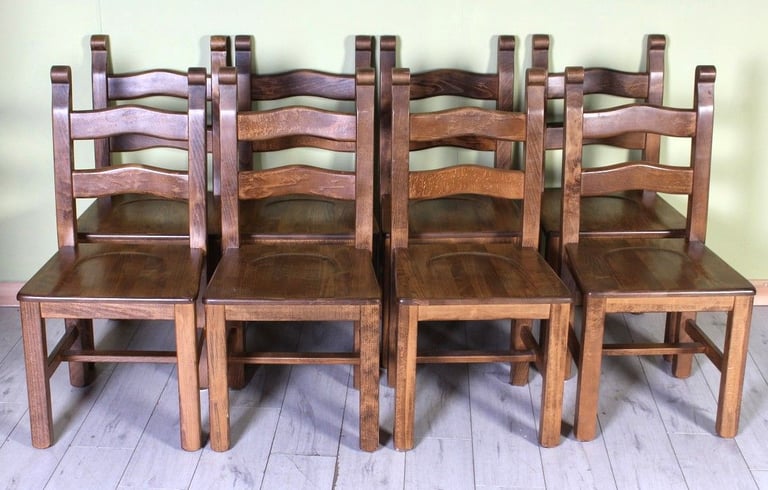 image for Delivery Options - 8 Large Oversized Oak Kitchen Dining Chairs