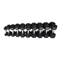 Hill Icon Rubber Hex Dumbbell Set 2.5kg - 25kg (Weights Gym)
