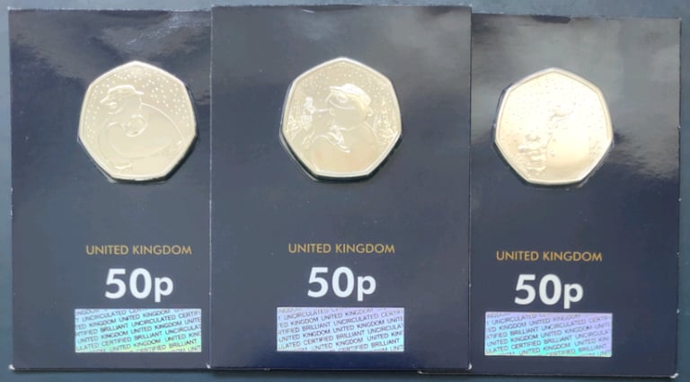 image for 50p Snowman ⛄2020-21-22 3 coin set,BUNC