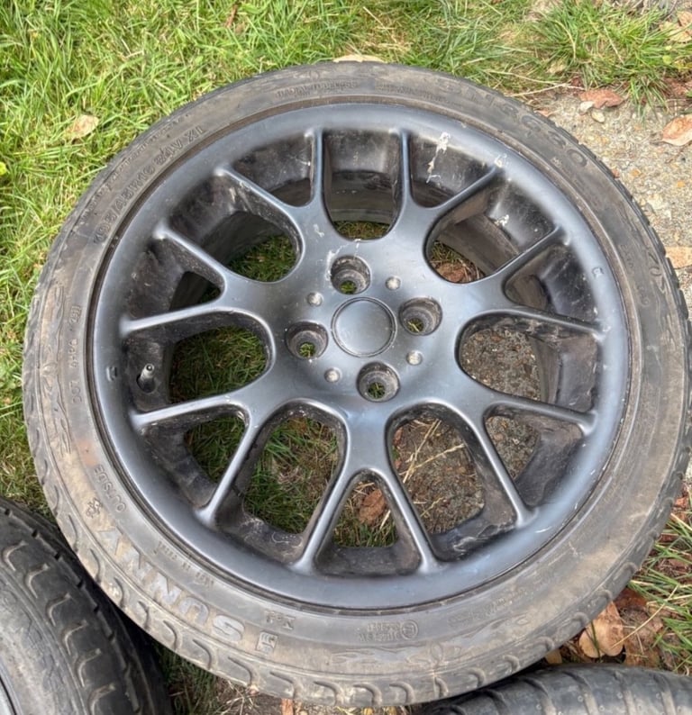 ROVER 25 45 MG ZR ZS 16” ALLOY WHEELS HAIRPIN 4x100 With Tyres