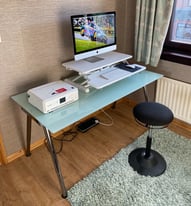 Ikea Home Office Desk (Glass Top Table) 