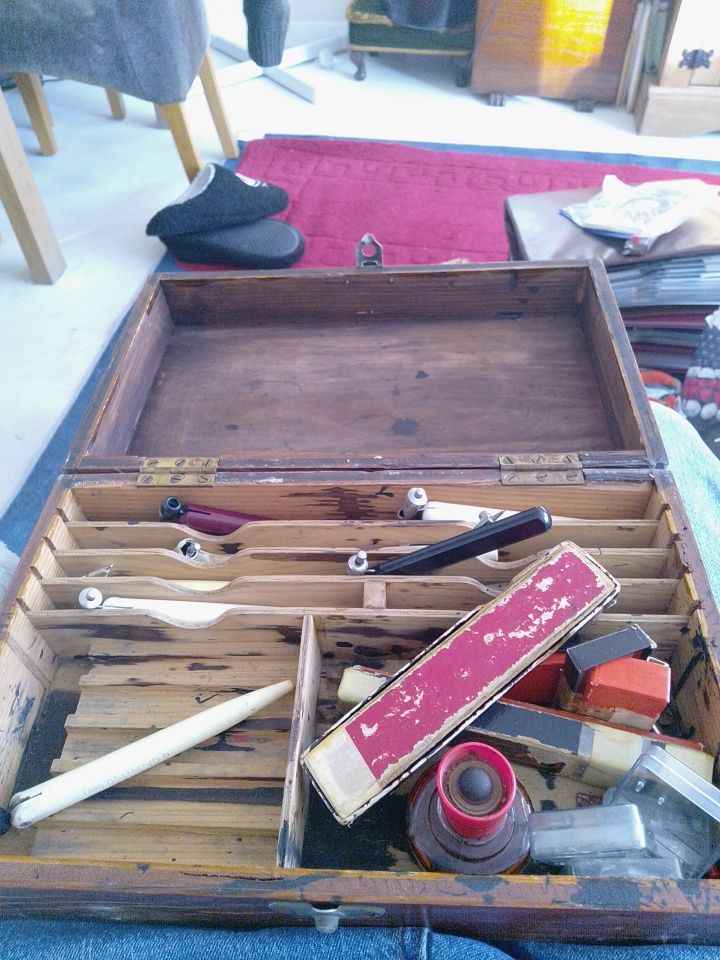 Vintage Writing Box with scribes and ink