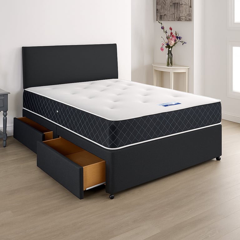 Divan Bed with Four Storage Drawers – Ideal for Keeping Bedroom Neat and Organised