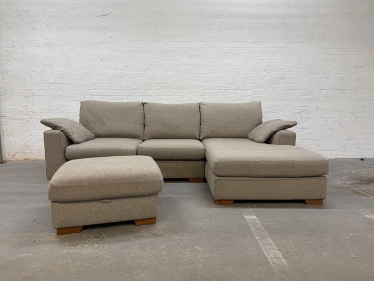 NEXT Stamford Grand Relaxed Sit L Shape Corner Sofa with Matching FootStool