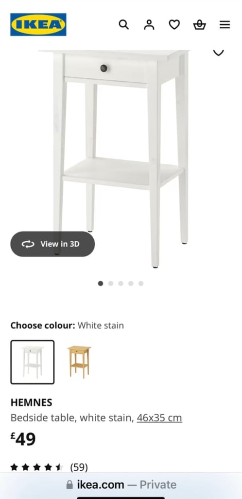 IKEA HEMNES Bedside Table 
