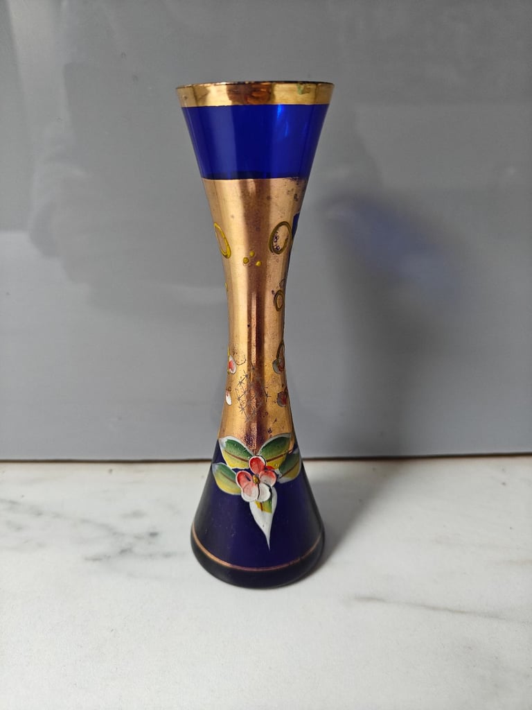 image for Blue Murano Venetian Glass Vase 15 cm in height