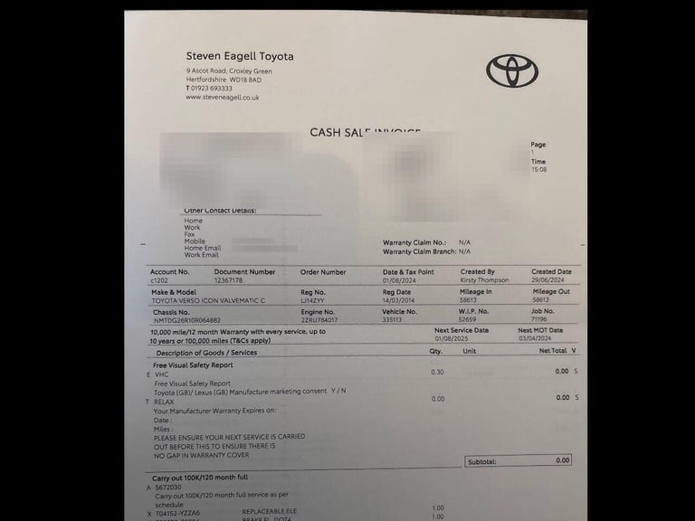 2014 Toyota Verso 1.8 V-Matic Icon MPV 5dr Petrol Multidrive S Euro 5 Euro 5 (147 ps) MPV Petrol ...