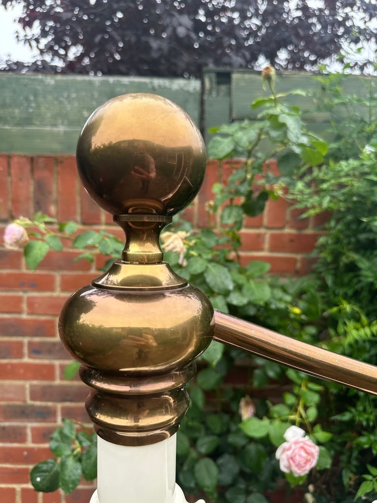 Stunning Victorian Style Cast Iron & Brass Double Size Headboard – Superb Condition