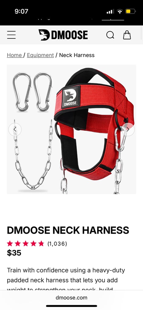 Dmoose neck harness with 2.75kg weight