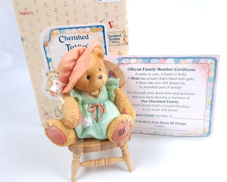 image for Cherished Teddies bear Ornament "A Mother's Love" Boxed with Certificate