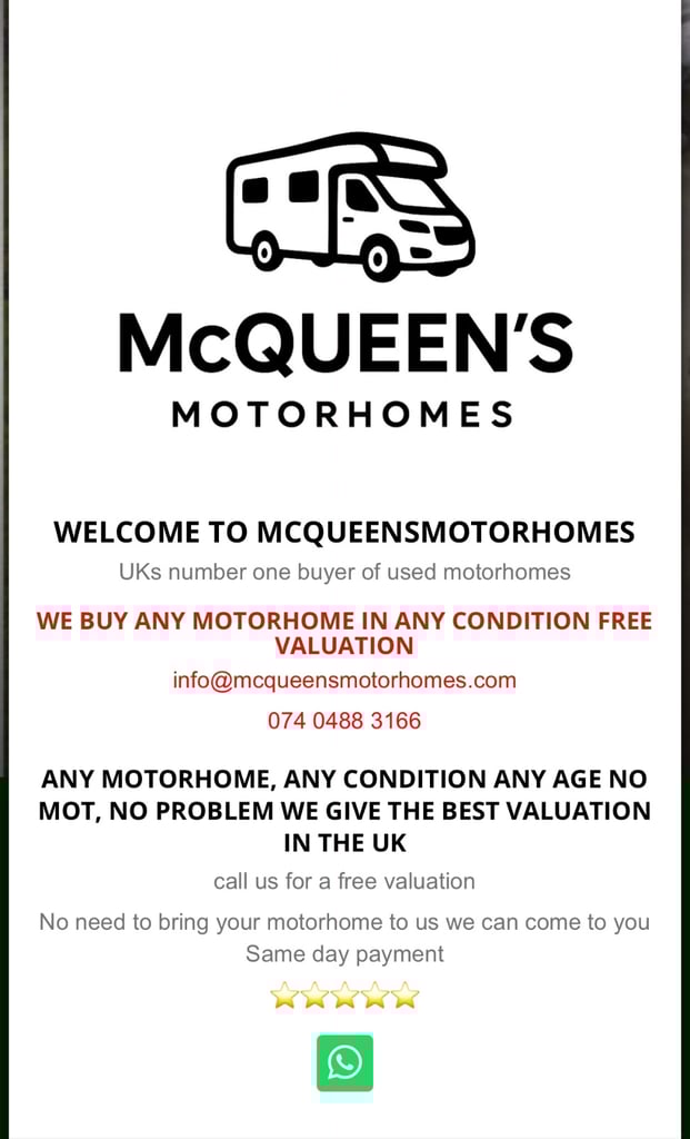 We buy any motorhome
