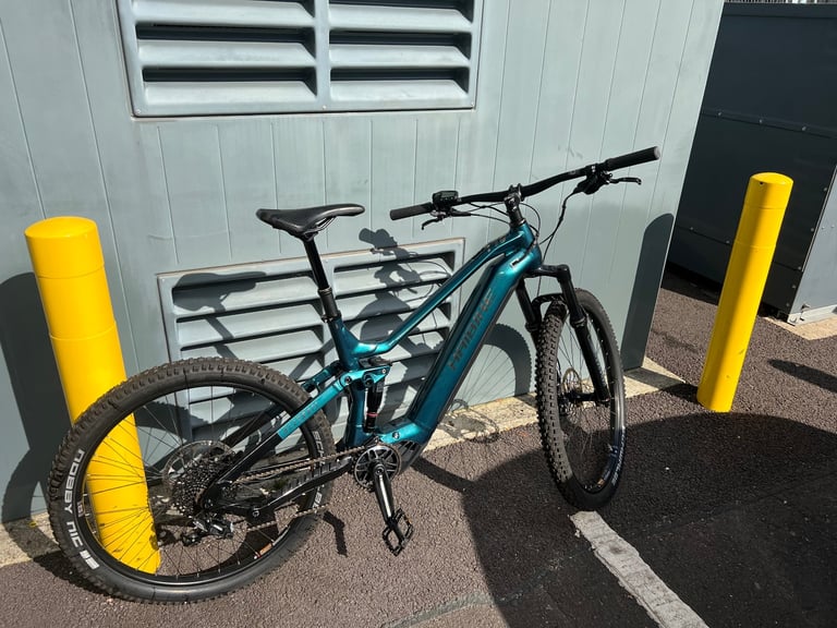 2024 Haibike AllTrail 5 Full Suspension Electric Mountain Bike Ocean/Black