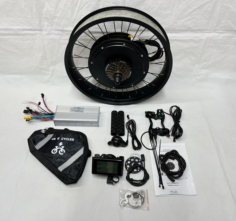 20x4.0inch Fat W1500 48V Ebike Conversion Kit Rear Wheel LCD Display