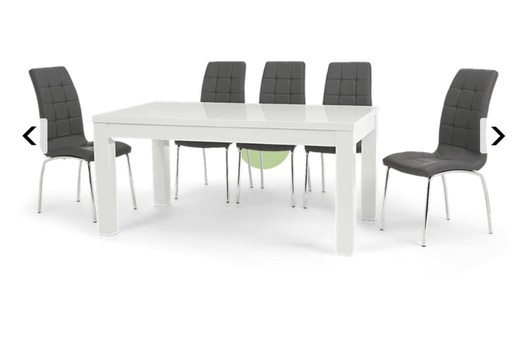  Atlanta white gloss dining table 160-220 cm wide in NEW 
