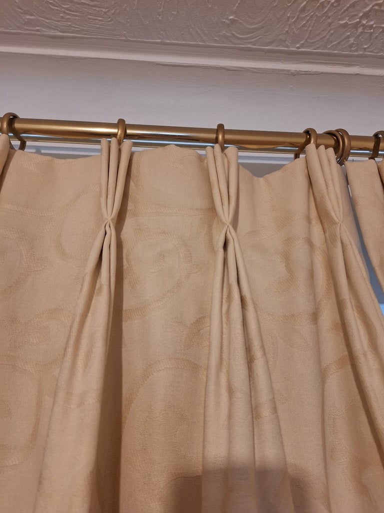 Cream Damask Professionally Made Curtains
