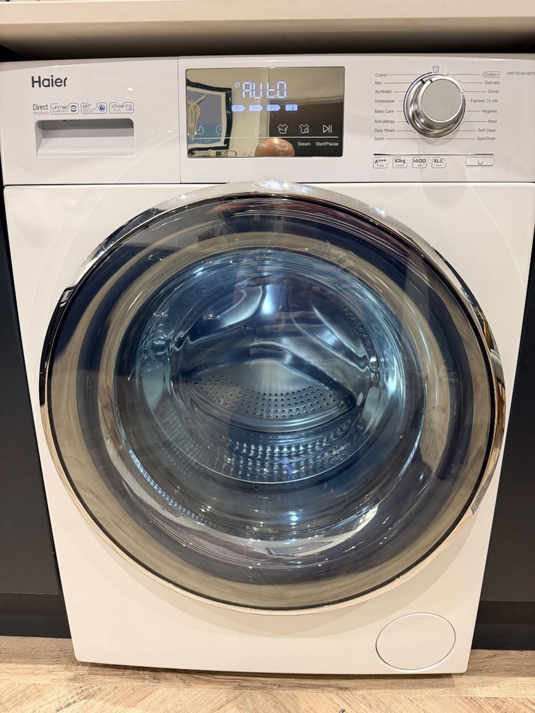 image for Haier HW100-B14876 10kg 1400rpm Freestanding Washing Machine - White