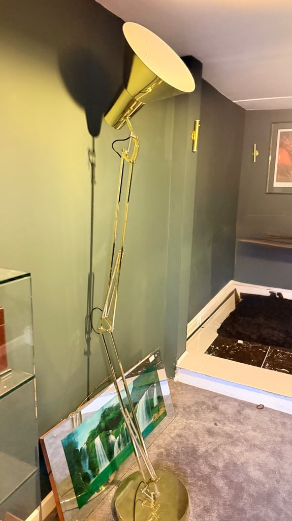 image for Statement XL Gold Floor Standing Adjustable Lamp RRP £449