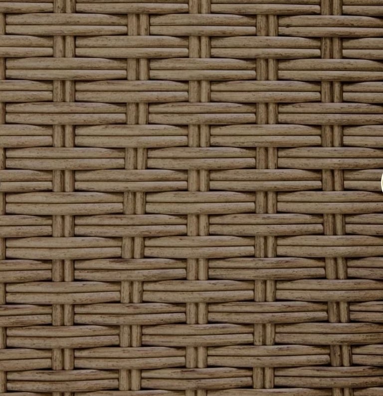 A (like new ) natural colour rattan effect garden corner sofa with storage 