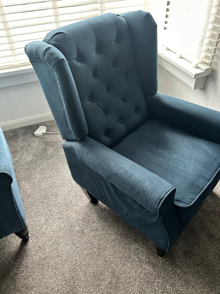 Accent wingback armchairs