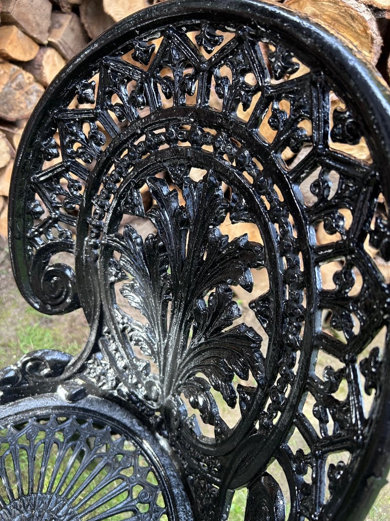 Beautiful black bistro table and chairs