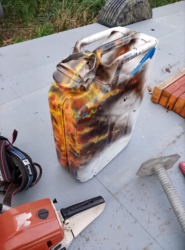 image for Petrol can 15ltr airbrush flame affect 